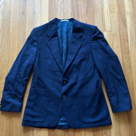 Yves Saint Laurent Dark Blue Wool Blazer - 38R